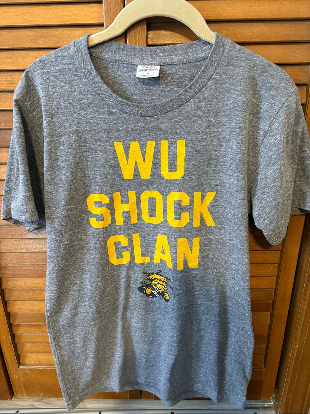 WU Shock Clan Gray Short Sleeve Tee - Yellow Graphic